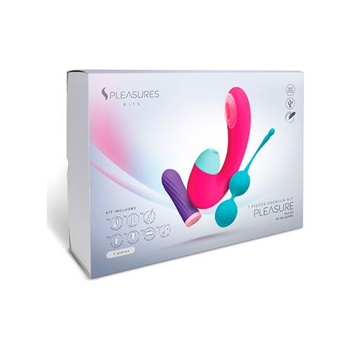 Kit de Prazer S Pleasures Kits com diversos brinquedos e cosméticos