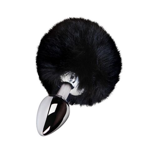 Plug Anal S Pleasures Metal LUA black com Cauda de Coelho