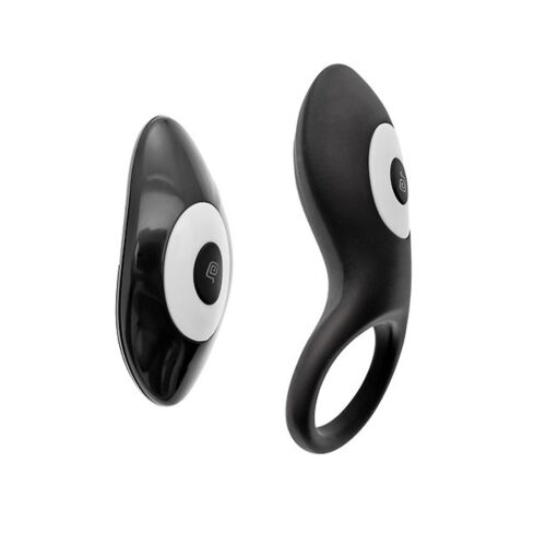 S Pleasures Vibrio Ring Black: Estilo e Prazer em Preto e Branco
