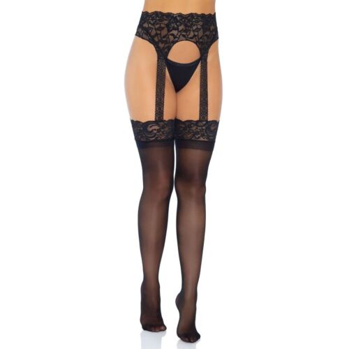 Suspensório OPAQUE Leg Avenue com ligas rendadas