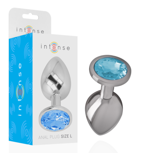 Plug Anal INTENSE Metal com Cristal Azul