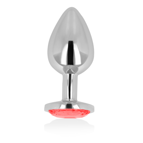 Plug Anal OHMAMA com Cristal Vermelho de 8 cm