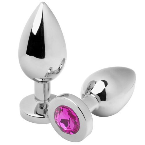 Plug Anal Metal Hard Diamante Rosa 7.62cm
