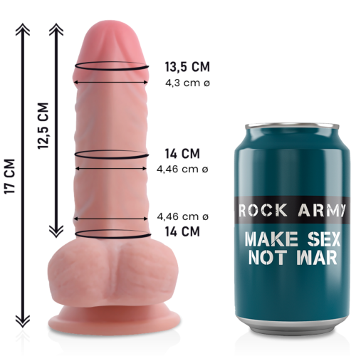 Dildo ROCAARMY Panzer 17cm com base de ventosa