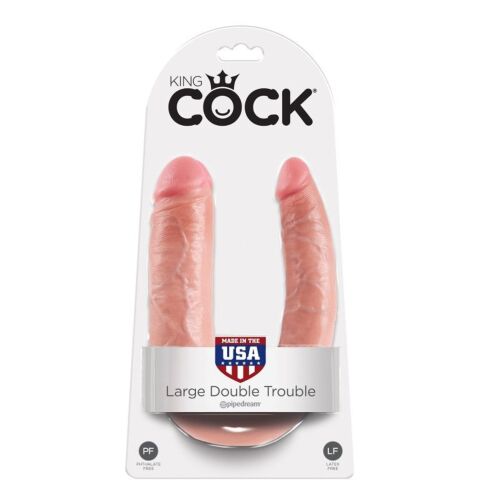 Dildo Duplo KING COCK 17.8 cm com toque realista