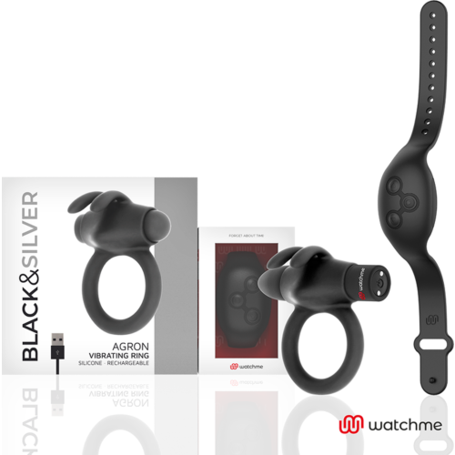 Anel vibrador BLACK&SILVER AGRON WatchMe