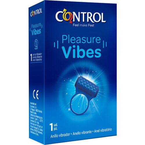 Anel Vibrador Control Pleasure Vibes com Pontos em Relevo