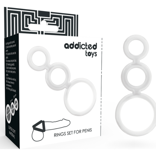 Anéis Penianos ADDICTED TOYS Clear - Conjunto de 3 Anéis