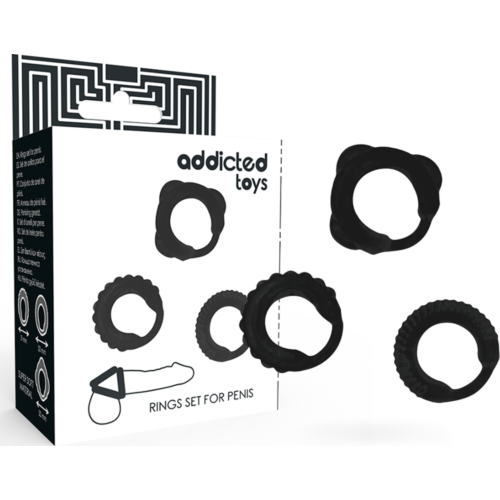 Anéis Penianos ADDICTED TOYS Set 3 com design seguro