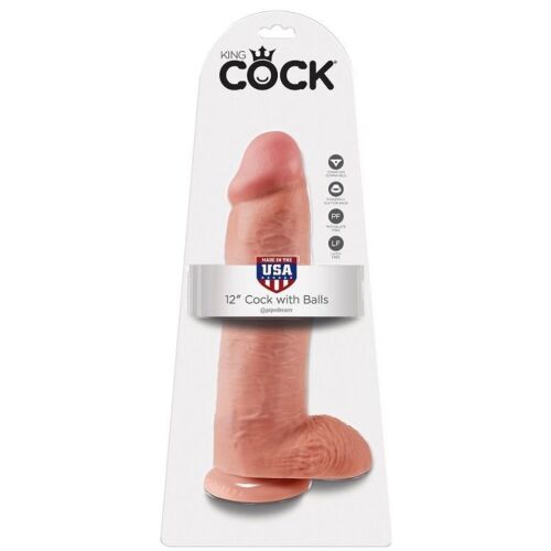 Dildo King Cock 12 com testículos para arneses
