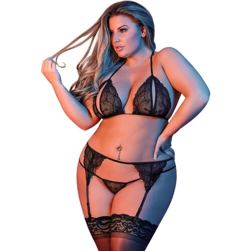 Conjunto de Lingerie BRA GARTER & G-SET BLACK L/XL