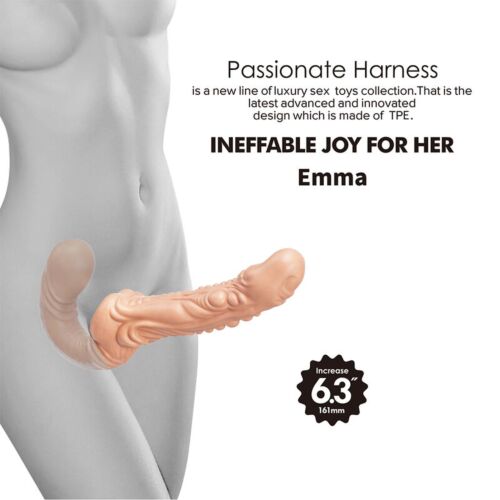 BAILE EMMA: Strap-On Texturado para Dupla Penetração