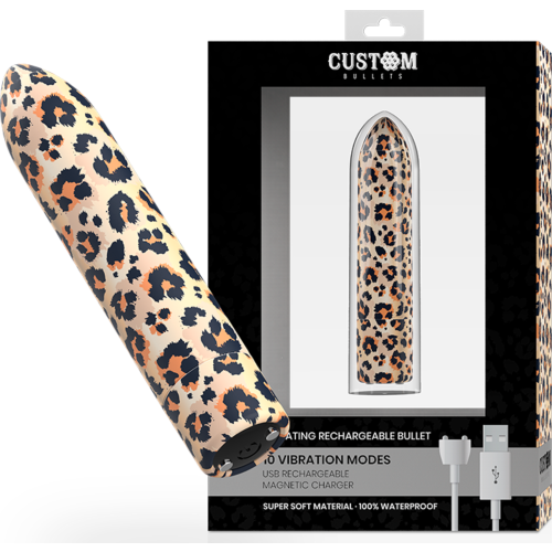 Vibrador Custom Bullets Leopard com 10 intensidades