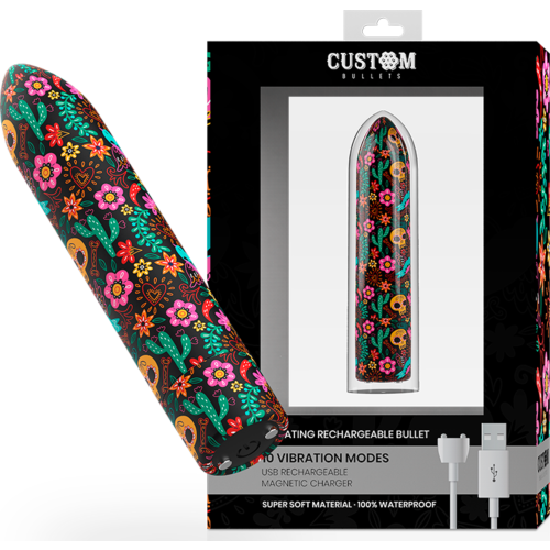 Bala recarregável Custom Bullets Skull com 10 intensidades