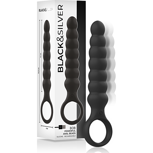 Vibrador Anal BLACK&SILVER Bob com toque suave e 10 modos