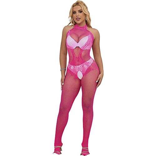 Bodystocking SUBBLIME com gola alta e encaje