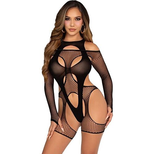 Body de Rede Leg Avenue com Liga e Arnês