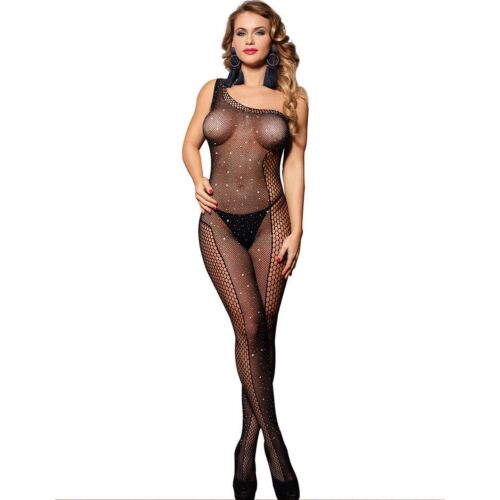 Bodystocking Sublime - Body de um ombro só com diamantes