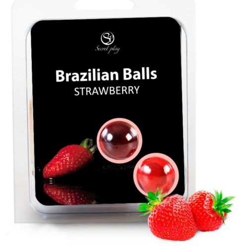 2 Bolas Brazilian Balls SECRETPLAY com Lubrificante Sabor Morangos
