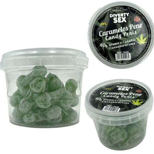Caramelos Divertidos Diablo Goloso - 20 Pênis com Aroma Cannabis