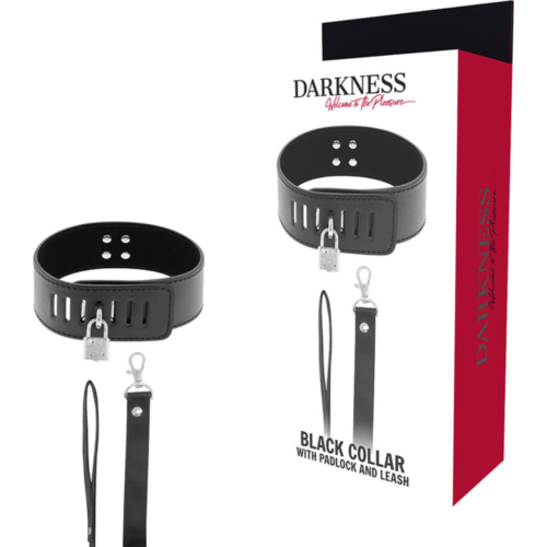 Colar BDSM Darkness com candado e conforto ajustável