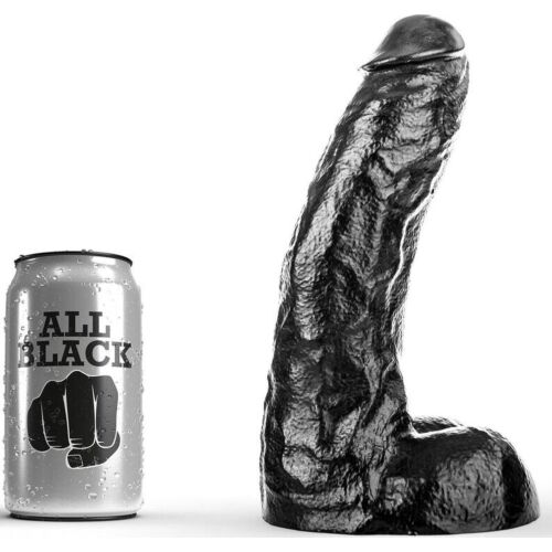 Consolador ALL BLACK DONG 25,5 cm para uso anal e vaginal