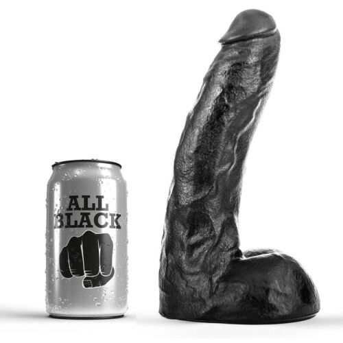 Dildo ALL BLACK 22 CM | Textura Suave e Flexível