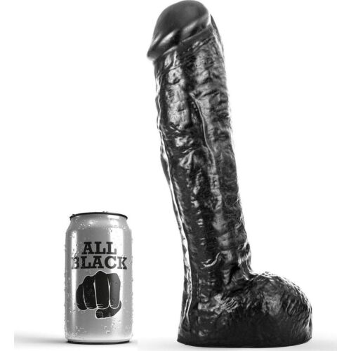Dildo ALL BLACK DONG 29 cm, eixo grosso