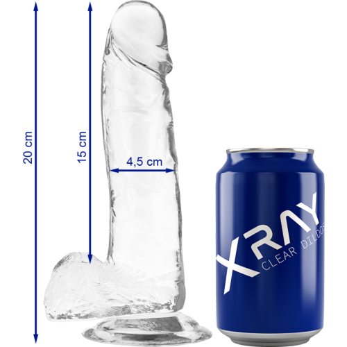Dildo X RAY Clear 20 cm - Transparente e Realista
