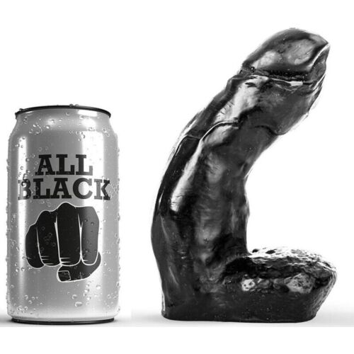 Dildo realístico All Black 15 cm com testículos