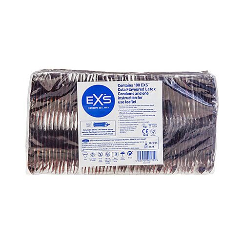 Preservativos Exs Crazy Cola 100 unidades com sabor a cola