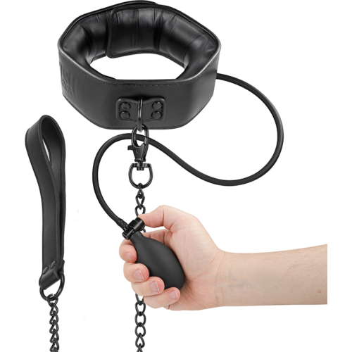 Collar Bondage Inflável Fetish Submissive com Cadena de Metal