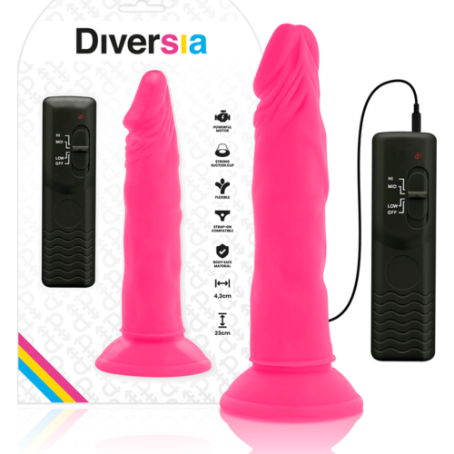 Dildo Diversia 23 cm com vibração e ventosa
