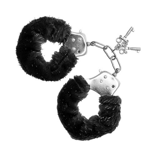 Algemas S Pleasures Furry Cuffs Black com pelúcia