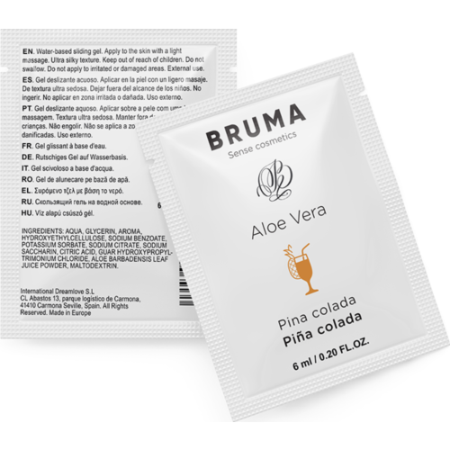 Gel Deslizante BRUMA 6 ML com Aloe Vera e Sabor a Piña Colada
