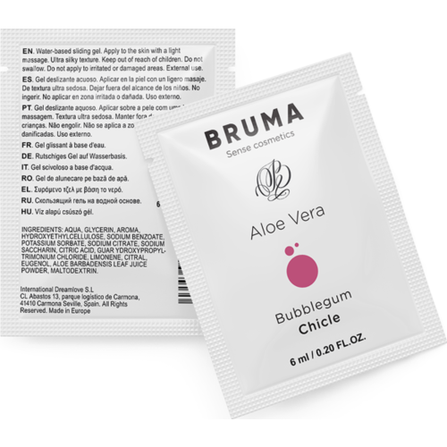 Gel deslizante BRUMA 6 ML com aloe vera e sabor a chicle