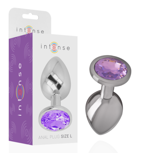 Plug Anal INTENSE Metal com Cristal Violeta Tamanho S