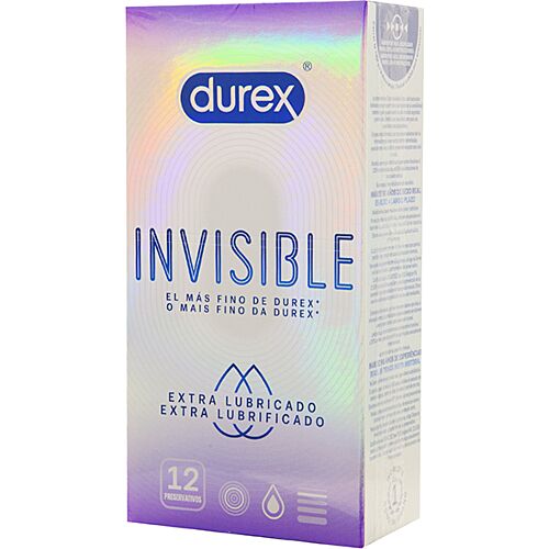Preservativos Durex Invisible Extra Lubricado - 12 Unidades