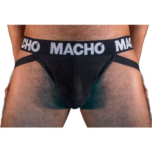 Jockstrap MACHO MX25NN semitransparente com suporte.