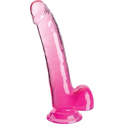 Dildo King Cock Clear 20.3 cm com testículos