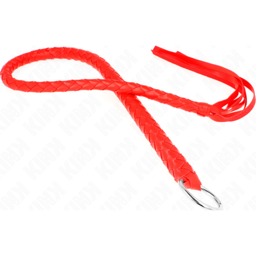 Chicote BDSM KINK com Anel de Mão Vermelho 65 cm