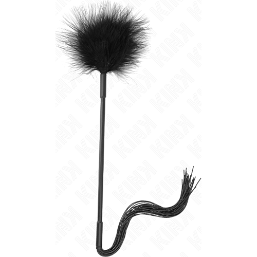 Látigo KINK com penas para cosquilhas de 47 cm