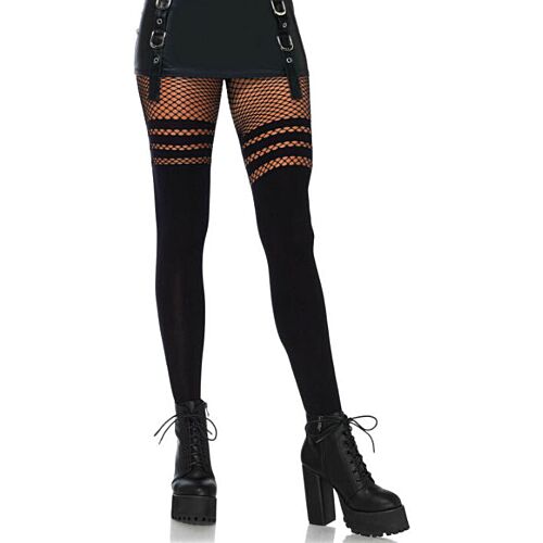 Medias Leg Avenue Pantyhouse com Rejilha Decorativa