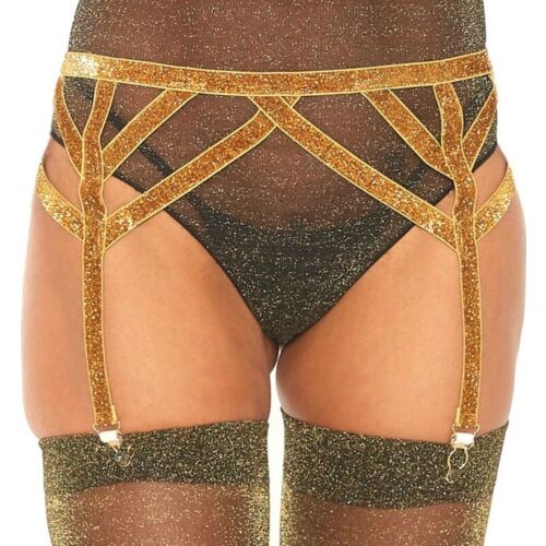 Liguero Leg Avenue Lurex Dourado Tamanho Particular