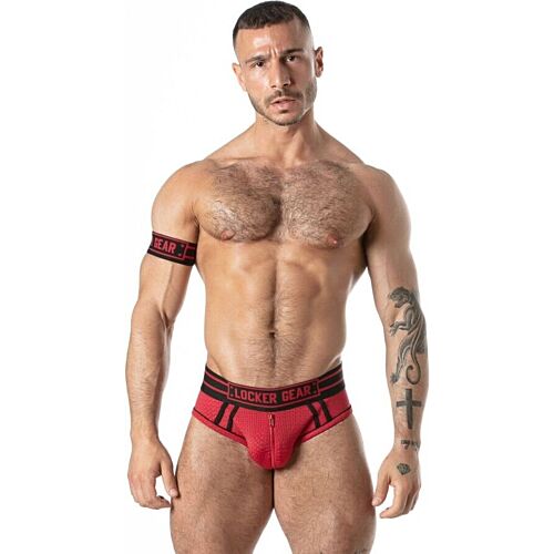 Cueca suspensória LOCKER GEAR em malha vermelha XL