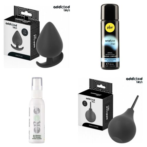 Kit anal para principiantes com plug pequeno de silicone