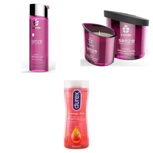 Kit de massagem erótica com óleo, vela e gel 2 em 1