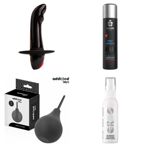 Kit próstata para principiantes com vibrador de base larga