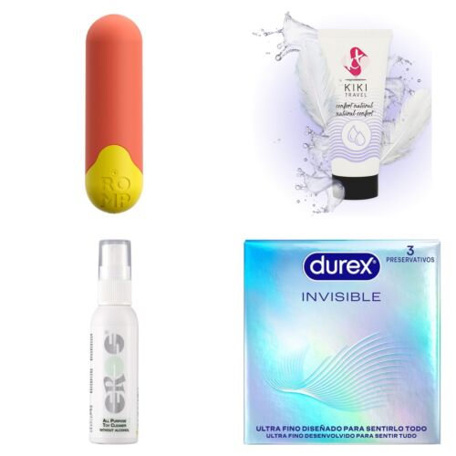 Kit de viagem discreto com bala vibratória e lubrificante