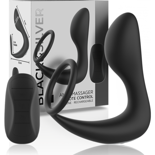 Vibrador anal BLACK&SILVER com comando remoto
